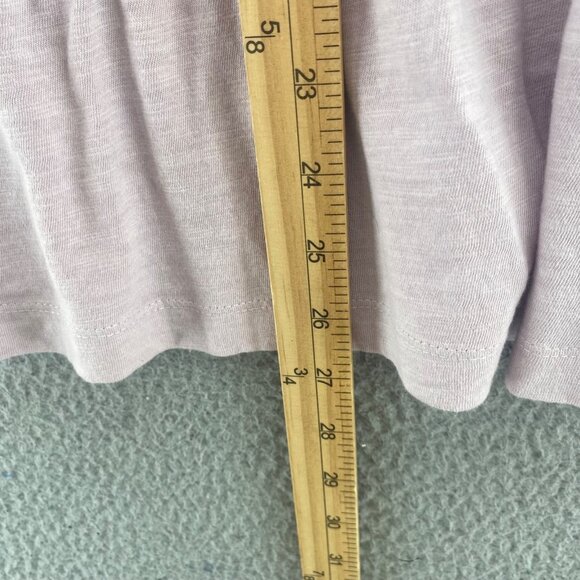 J Jill Top Womens Medium Purple Slub Stretch 3/4 Sleeve Tiered V Neck Pullover - Picture 9 of 10